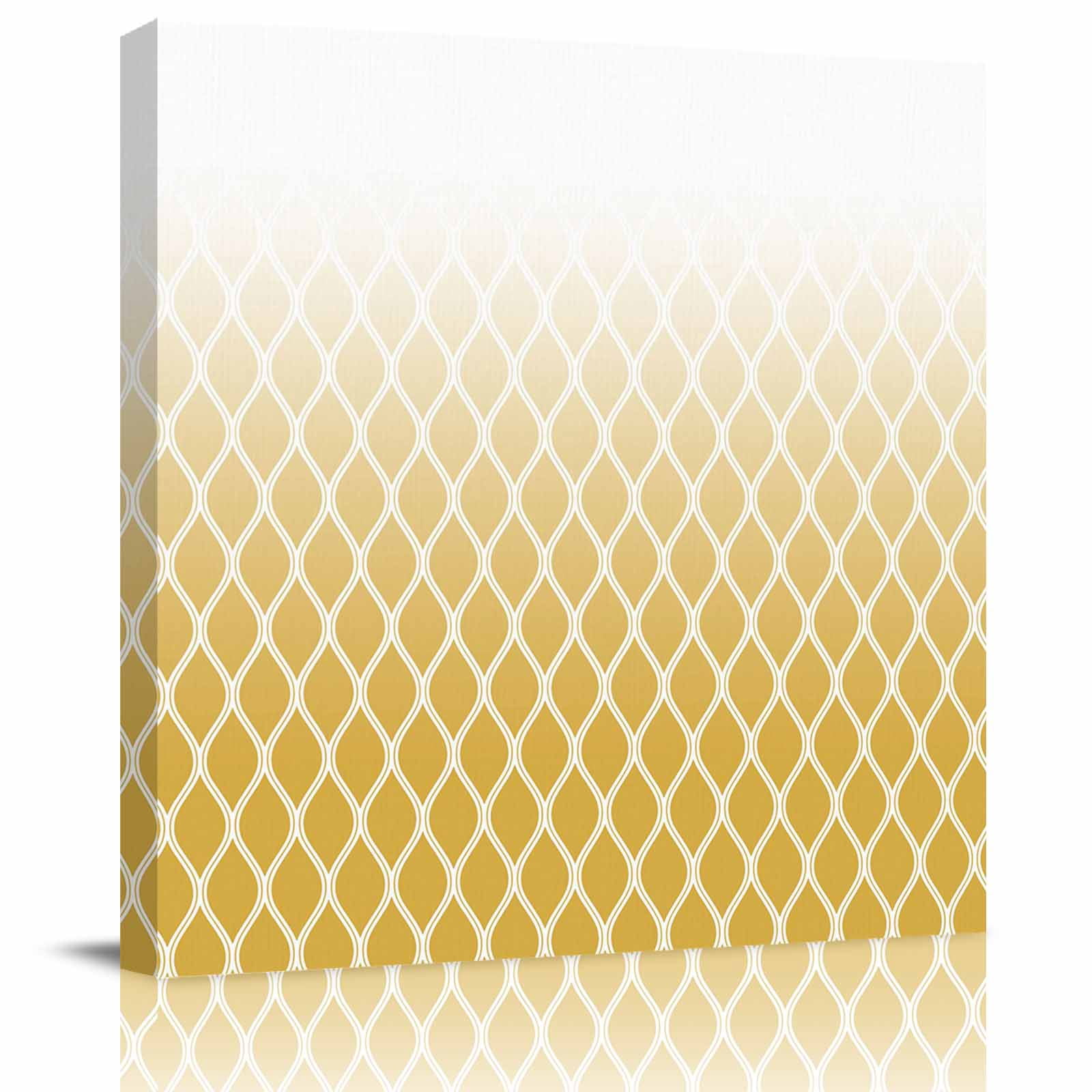 Framed Canvas Wall Art for Living Room Yellow Geometric Wall Decor ...