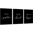 thumbnail image 1 of Framed Canvas Wall Art Positive Quote, Black Large Poster, Positive Motivational Set of 3 Prints,Stay Positive Prints, Inspirational Wall Art Prints, Office Wall Decor Art (E-3pcs,12x16inchx3pcs), 1 of 7