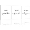 thumbnail image 1 of Framed Canvas Wall Art Positive Quote, Office Art, White Large Poster, Motivational Artwork Set of 3 Prints, Inspirational Poster Prints (G-3pcs,12x16inchx3pcs), 1 of 6