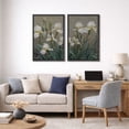 thumbnail image 1 of Framed Canvas Wall Art Set of 2 Vintage Floral Botanical Prints for Living Room Decoration - 16"x24"x2 BLACK, 1 of 8