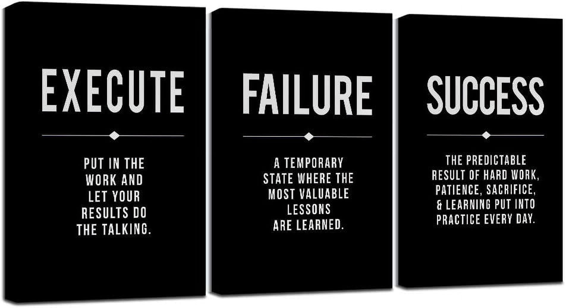 Movie Posters Framed Canvas Wall Art Success Quote, Office Wall Art ...