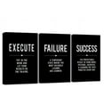thumbnail image 1 of Framed Canvas Wall Art Success Quote For Office, Black Large Positive Motivational Poster, Set of 3, Execute Failure Definition, Inspirational Print (A-3pcs,12x16inchx3pcs), 1 of 6