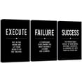 thumbnail image 1 of Framed Canvas Wall Art Success Quote, Office Wall Art, Black Large Poster, Positive Motivational Set of 3 Prints, Execute Failure Definition, Inspirational Print (A-3pcs,12x16inchx3pcs), 1 of 6