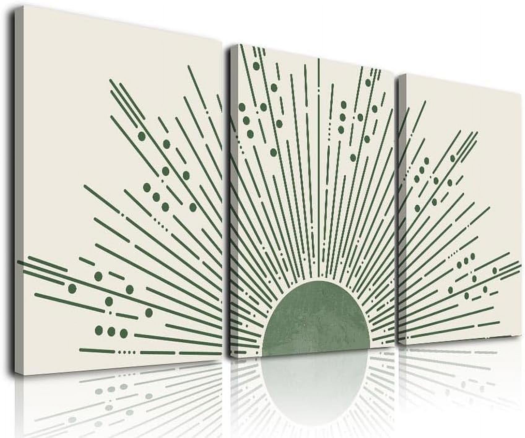 Framed Canvas Wall Art Sun Rising on the Horizon Geometric Nature