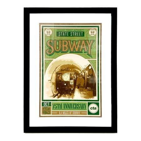 Framed Chicago Art - Chicago Transit (Subway State St - 75th Anniversary Green)