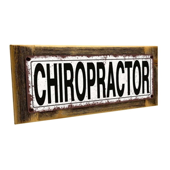 Framed Chiropractor 4"x12" Metal Sign, Wall Décor for Home and Office