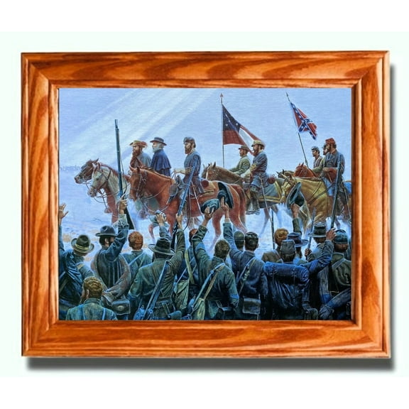 Framed American Civil War Print. Generals Lee, Jackson, Longstreet, Stuart. Patriotic Wall Decor, Wall Art.