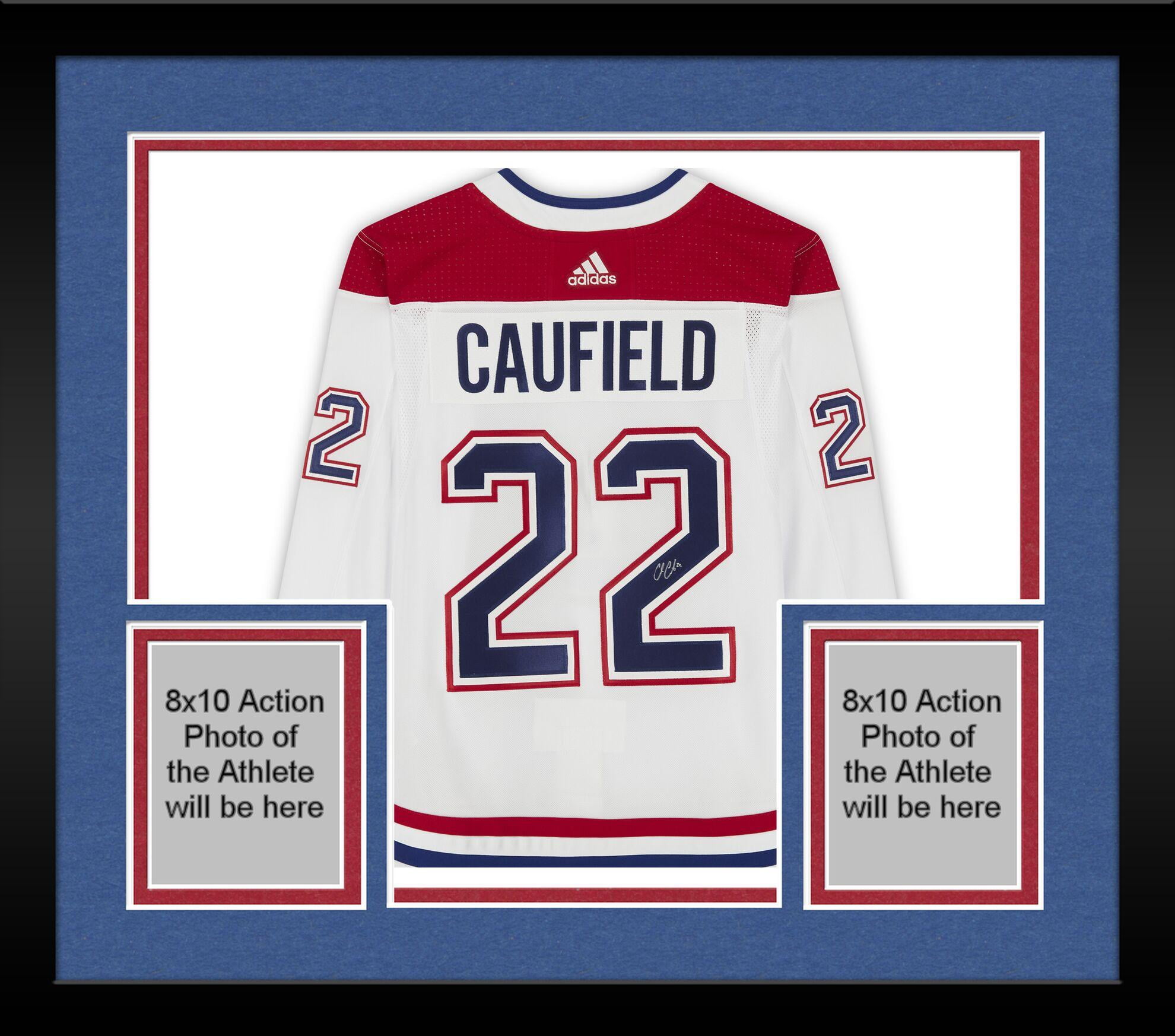 Framed Cole Caufield Montreal Canadiens Autographed White Adidas