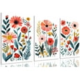 thumbnail image 1 of Framed Colorful Wildflower Canvas Wall Art Set Of 3 Flowers Pictures Prints Flowers Printing Floral Watercolors Flower wall Decor Living Room Girls Bedroom Bathroom, 1 of 6