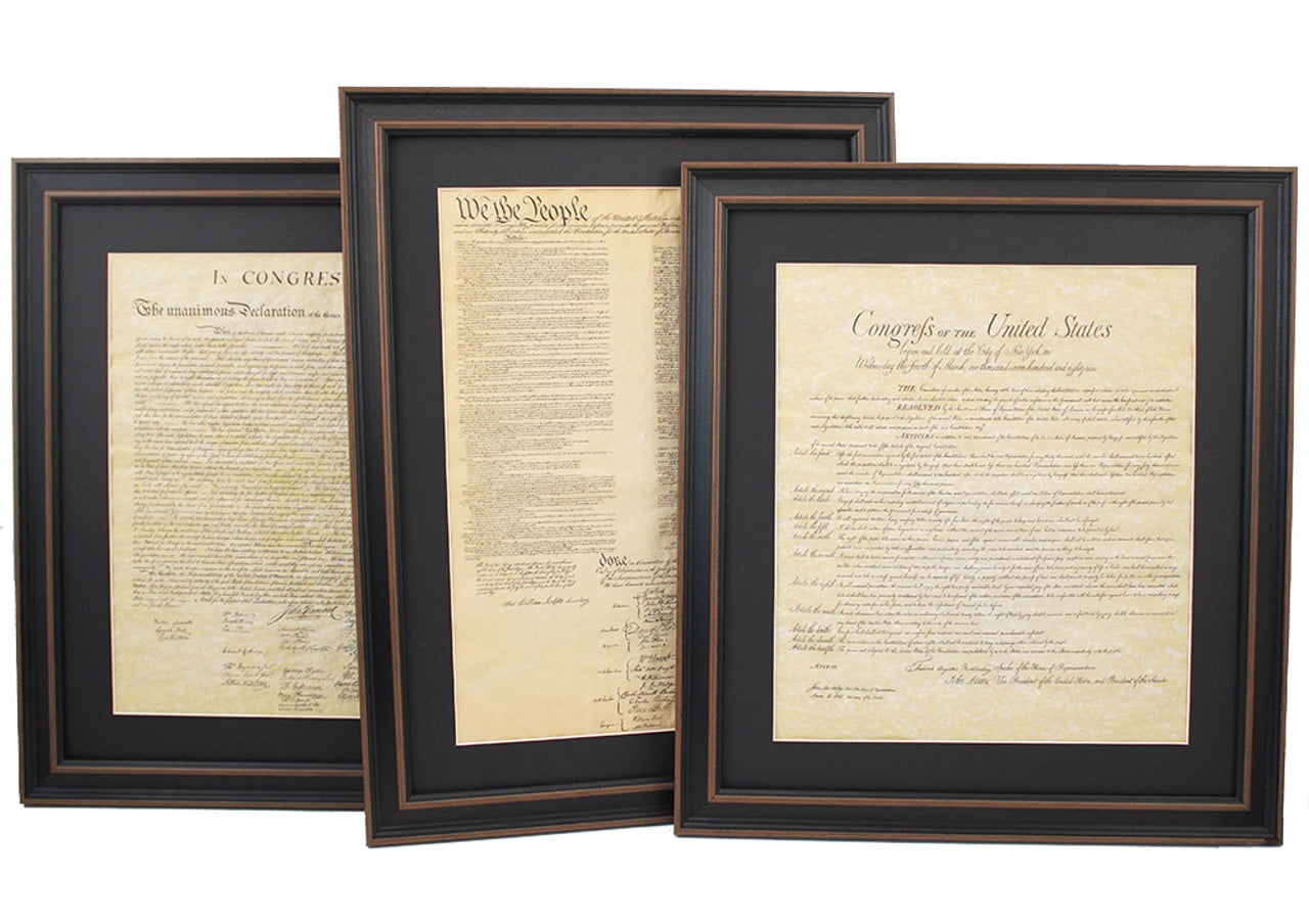 Patriot Gear Company Handmade Framed Constitution, Declaration of ...
