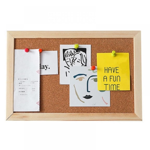 Framed Cork Bulletin Board with Hanging Rope for Wall Memos Photo Display