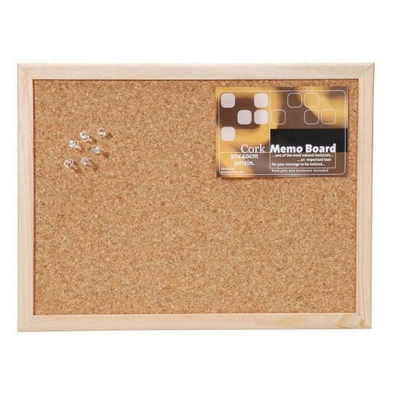 Framed Cork Memo Board, 12" x 16"