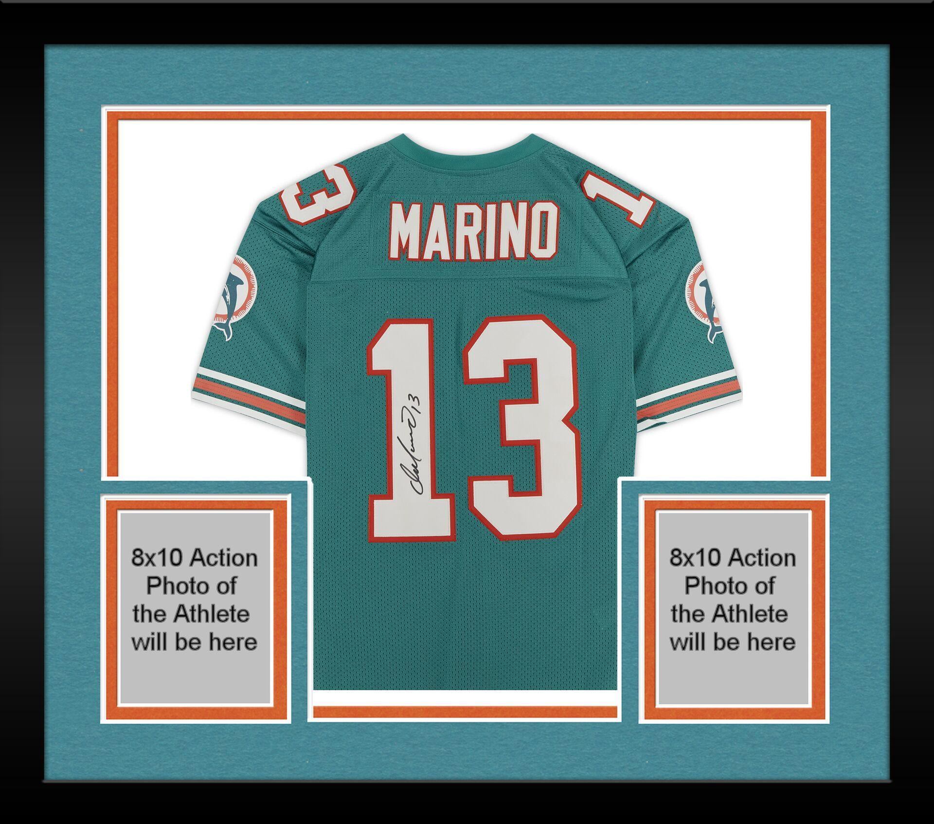 Framed Dan Marino Miami Dolphins Autographed Mitchell & Ness Aqua Authentic Jersey - Fanatics Authentic Certified