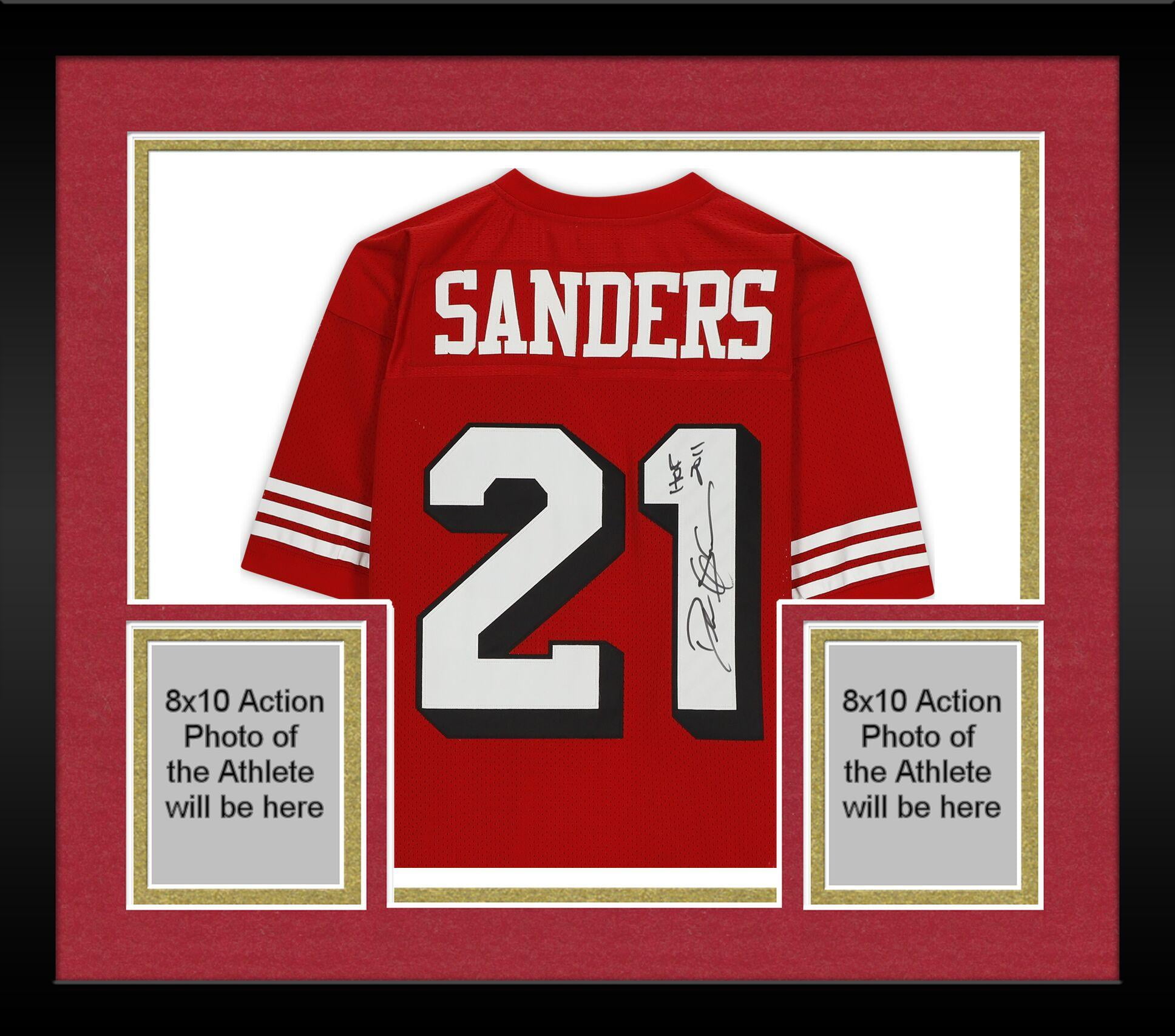 Framed Deion Sanders San Francisco 49ers Autographed Mitchell & Ness ...