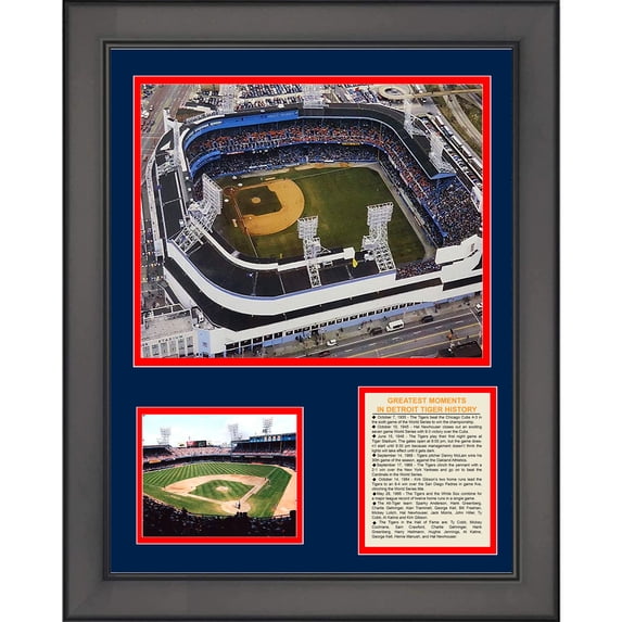 Framed Detroit Tigers Stadium Ballpark 11"x14" Baseball Three Photo Collage
