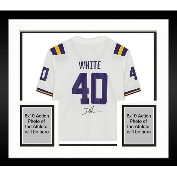 Framed Devin White LSU Tigers Autographed White Game Jersey - Fanatics Authentic Certified