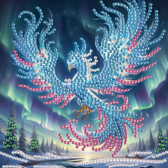 Framed Diamond Painting Kit, Feathered Dragon Special Creative Shape, Ideal for Home Decor and Gifts 6.69 x 6.69in