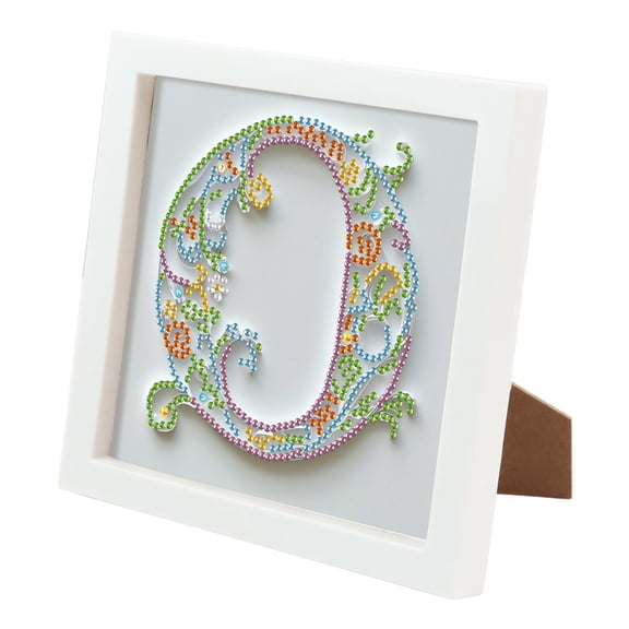 Framed Diamond Painting Kit, Flower-Shaped Letter O with Unique Creative Design, Ideal for Home Decor and Gifts 6.69 x 6.69in