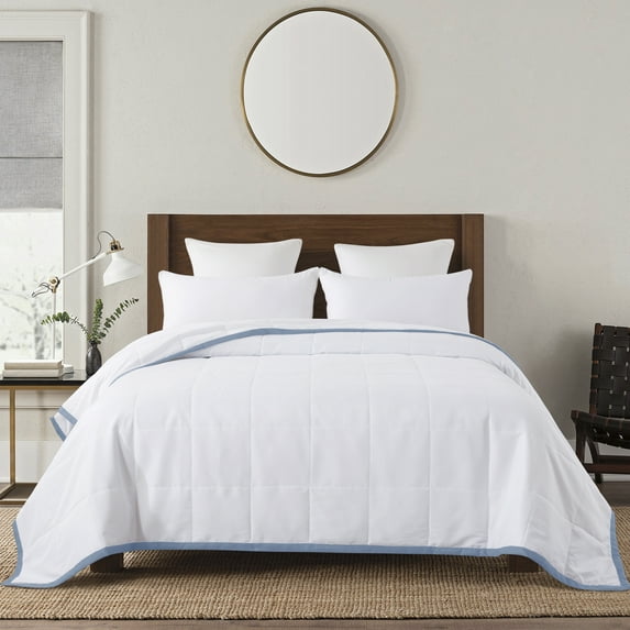 Framed Down Alternative Blanket - King - Blue Fog