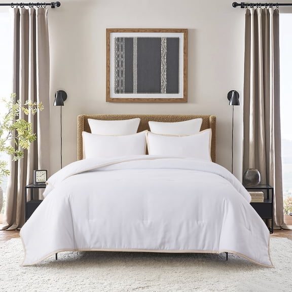 Framed Down Alternative Comforter Set - King - Sand Dollar (Pantone 13-1106)
