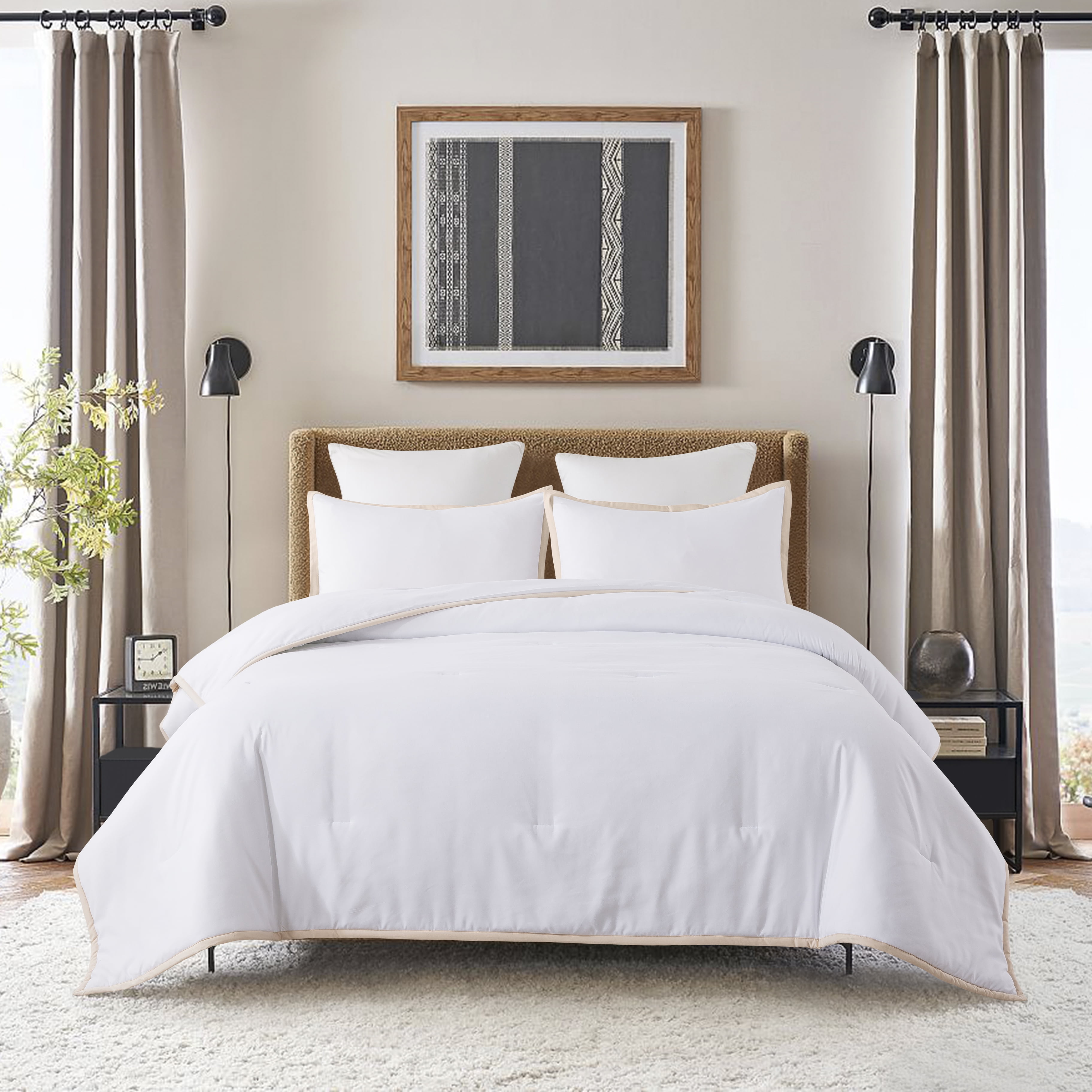Framed Down Alternative Comforter Set - Queen - Sand Dollar (Pantone 13-1106)