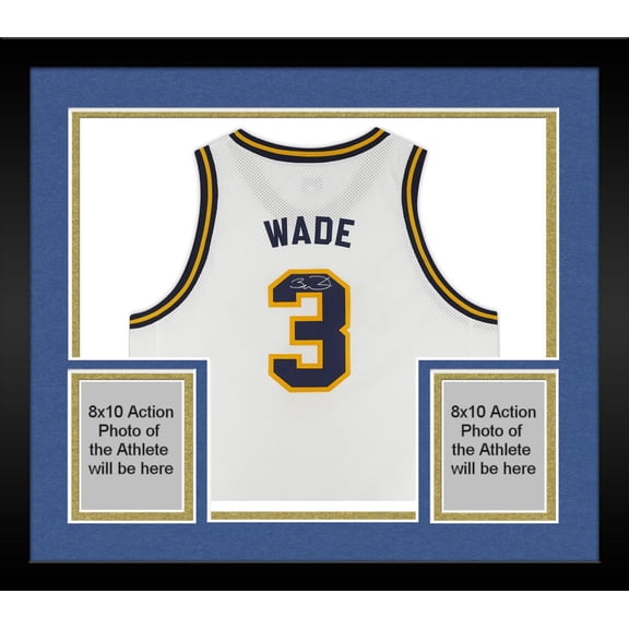 Framed Dwyane Wade Marquette Golden Eagles Autographed Retro Brand White Jersey - Fanatics Authentic Certified