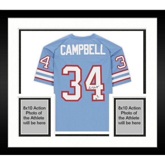 Framed Earl Campbell Houston Oilers Autographed Mitchell & Ness Blue Authentic Jersey with "HOF 91" Inscription - Fanatics Authentic Certified
