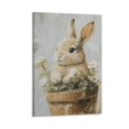thumbnail image 1 of Framed Easter Bunny Canvas Wall Art, Adorable Rabbit And Flowers Poster, Cute Woodland Nursery Animal Picture,Ready To Hang Poster, 1 of 5