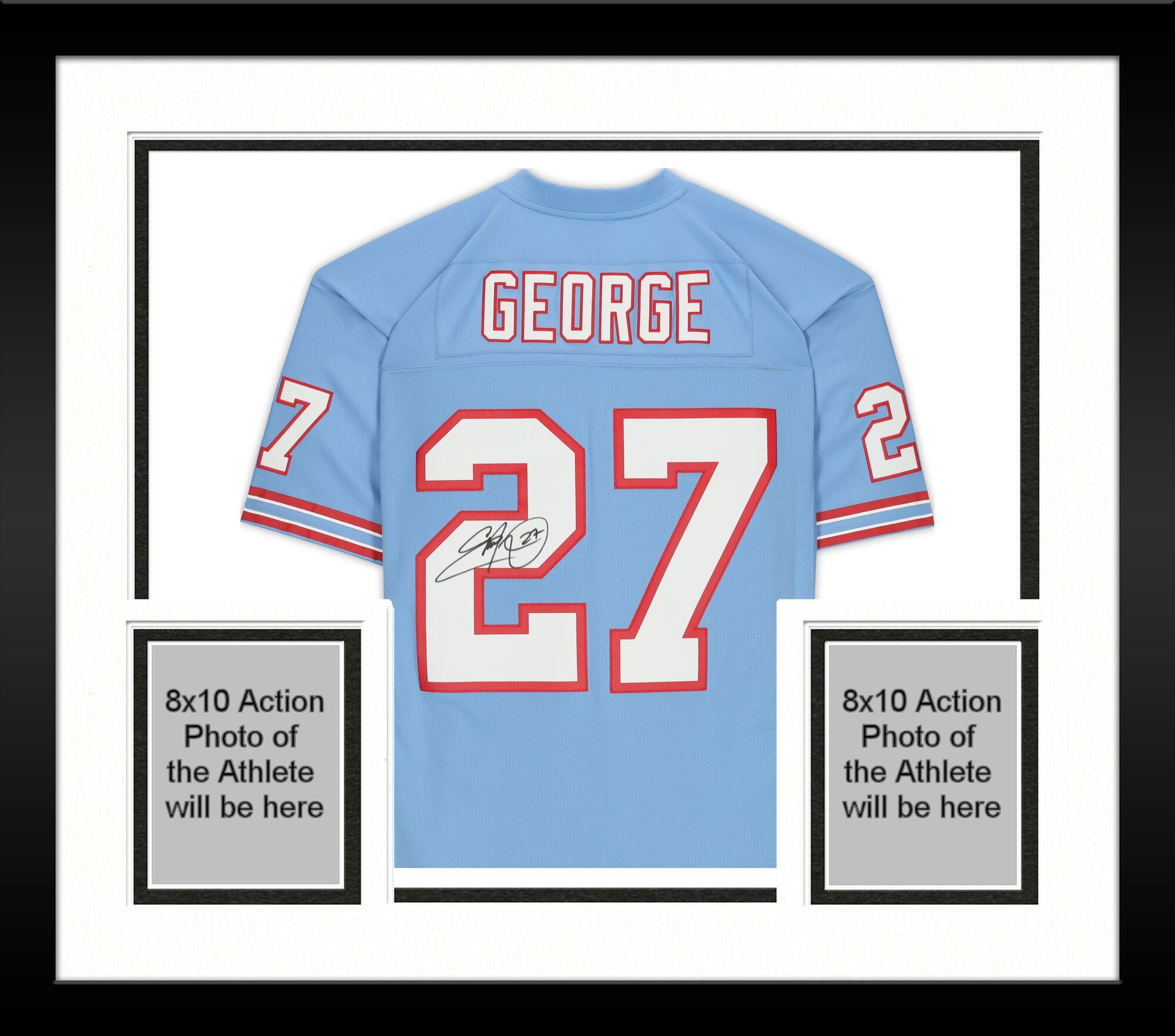 Framed Eddie George Houston Oilers Autographed Mitchell & Ness Light Blue Replica Jersey - Fanatics Authentic Certified