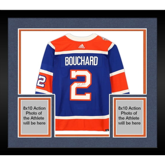 Framed Evan Bouchard Edmonton Oilers Autographed 2023 Heritage Classic Adidas Authentic Jersey - Fanatics Authentic Certified