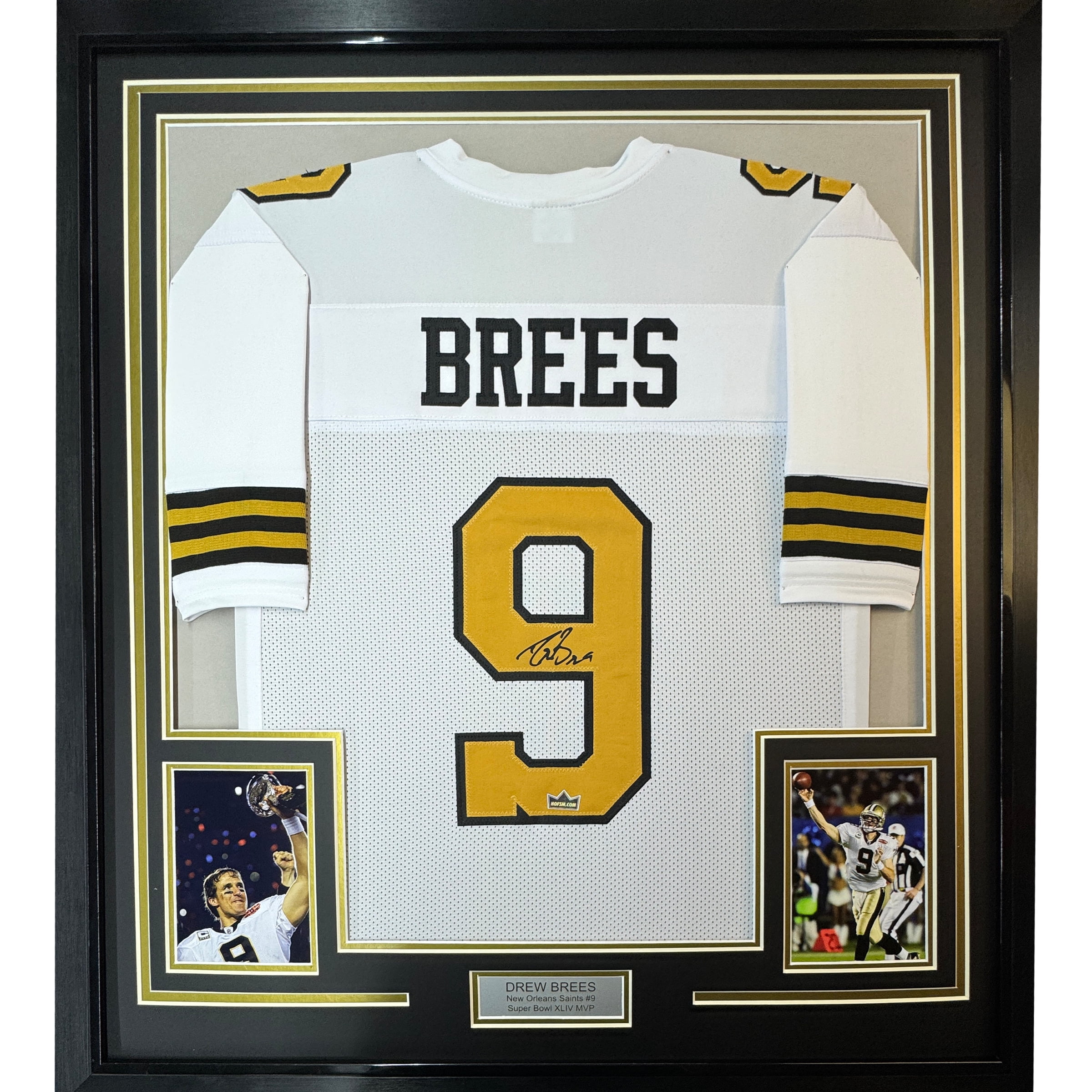 Framed Facsimile Autographed Drew Brees 35x39 New Orleans Color