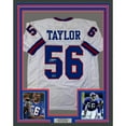 thumbnail image 1 of Framed Facsimile Autographed Lawrence Taylor 35x39 New York White Reprint Laser Auto Football Jersey, 1 of 2