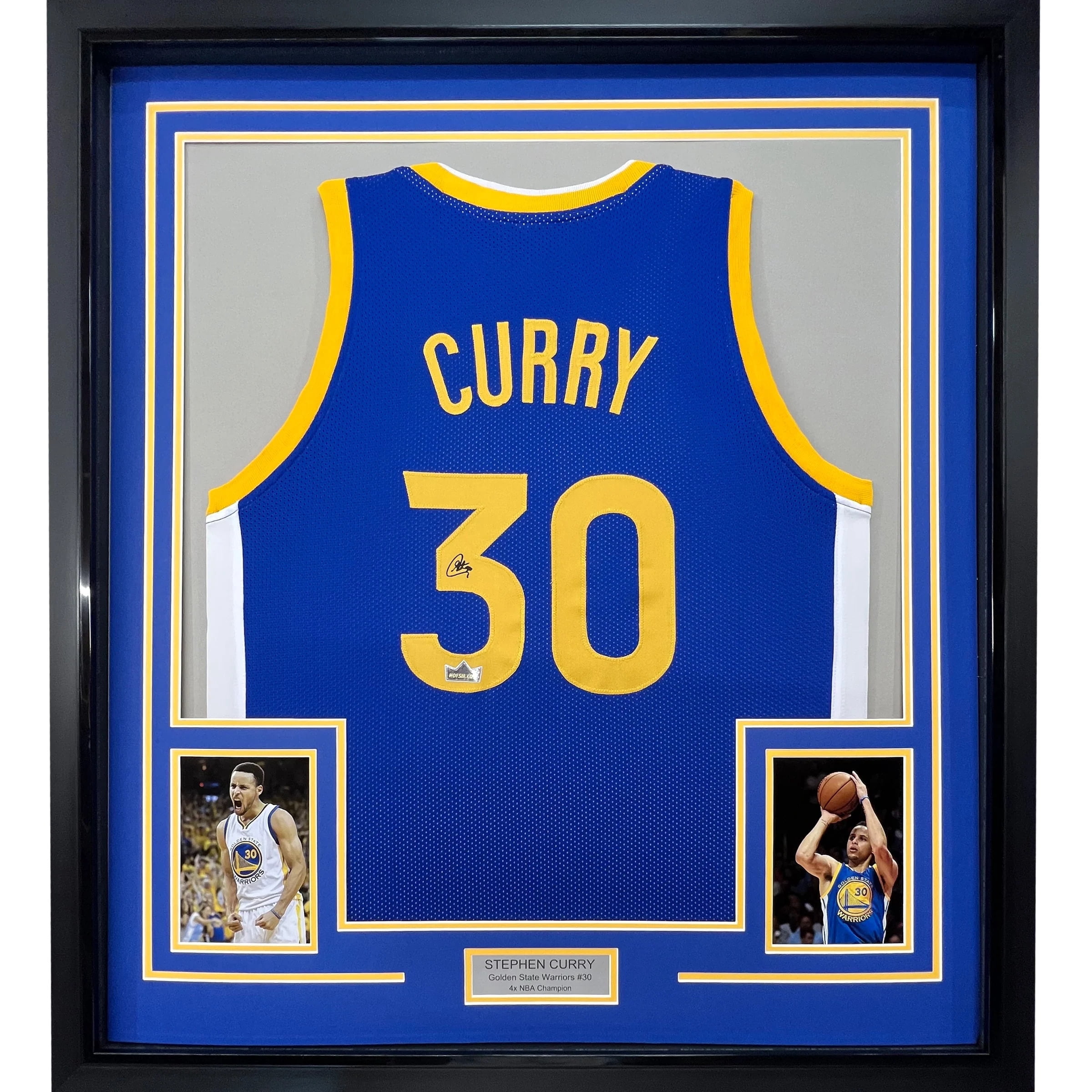 Stephen Curry Facsimile Autographed Golden State Warriors Blue Basketball Jersey - Men's Size XL