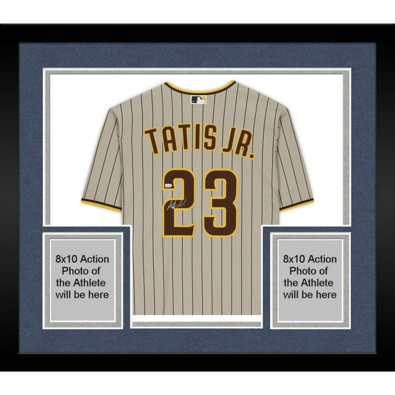 Framed Fernando Tatis Jr. San Diego Padres Autographed Tan Pinstripe Replica Jersey - Fanatics Authentic Certified