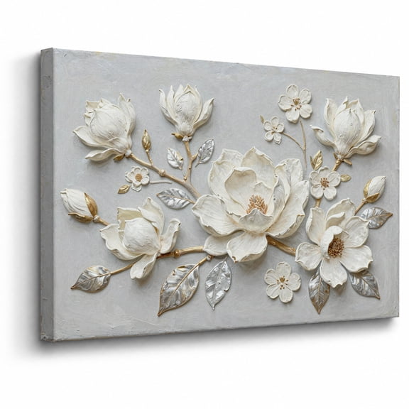 Framed Floral Botanical Canvas Wall Art Bedroom Decor Neutral Cream Flower Branch abstract canvas print for bathroom bedroom living room