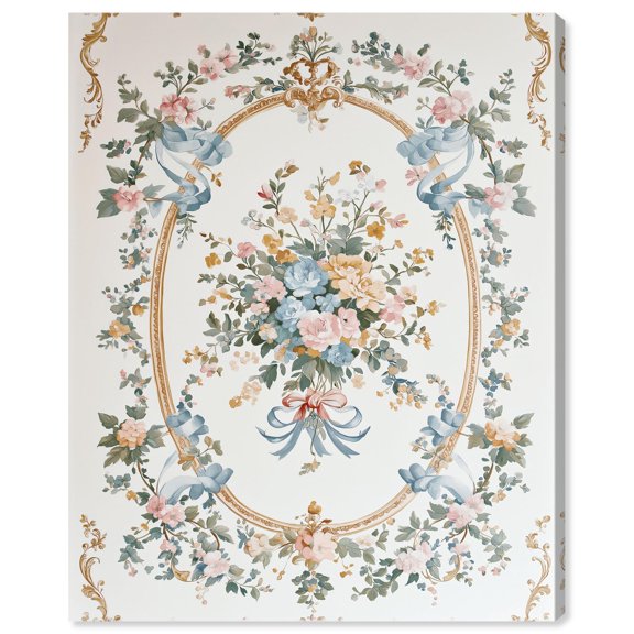 Framed Floral Finesse II Canvas Print Floral Art by Art Remedy, Gallery Wrapped, 36 x 45