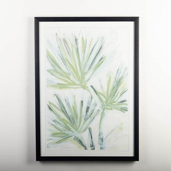 Framed Fresco Palm Frond Print Wall Decor