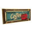 thumbnail image 1 of Framed Fresh Brewed Coffee Served Here 4"x12" Metal Sign, Wall Décor for Kitchen and Dining, 1 of 4