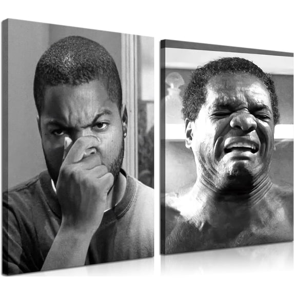 Framed Funny Bathroom Canvas Wall Art Set of 2 - Black and White Vintage Comedy Movies Posters, Funny Toilet Humour Smell Wall Decor Prints for Bathroom Decor 12x16in
