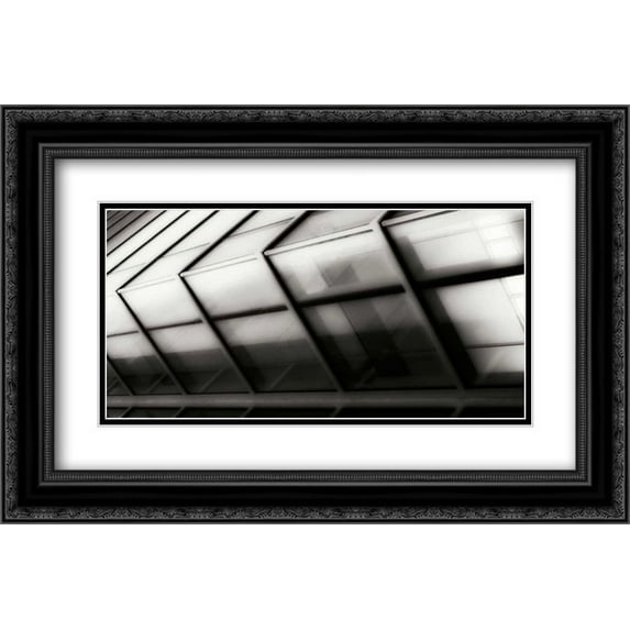 Framed Glass II 2x Matted 24x16 Black Ornate Framed Art Print by Hausenflock, Alan