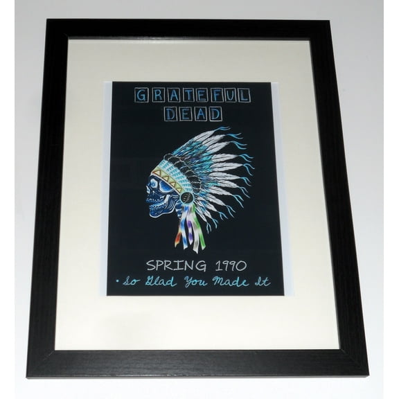 Framed Grateful Dead SPRING TOUR 1990 Poster, 13" by 16" Jerry Garcia / Bob Weir