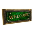 thumbnail image 1 of Framed Green Welcome 4"x12" Metal Sign, Wall Décor for Home and Office, 1 of 4