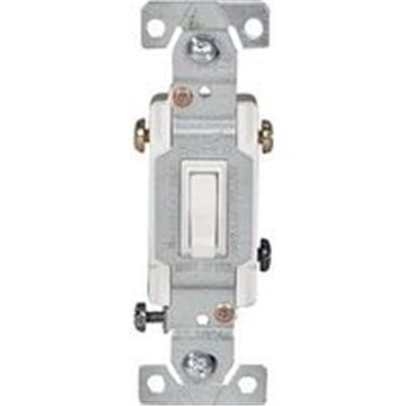 Framed Grounded Toggle Switch, 120 Vac, 15A - White