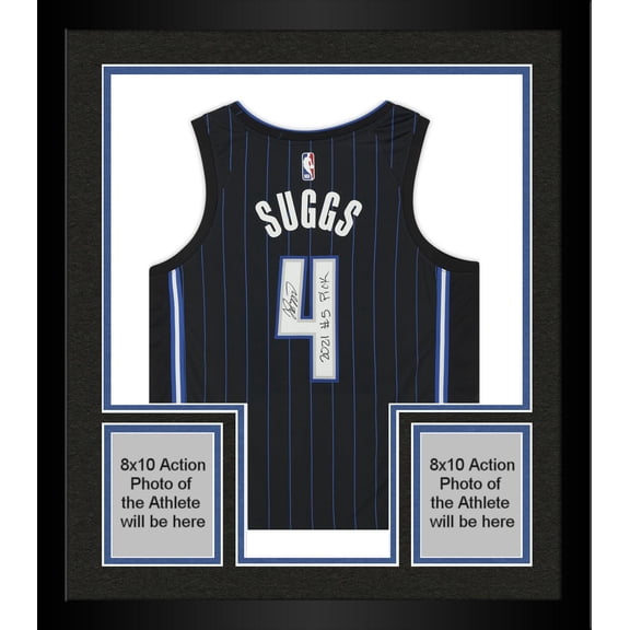 Framed Jalen Suggs Orlando Magic Autographed Black Icon Swingman Jersey with "2021 #5 Draft Pick" Inscription - Fanatics Authentic Certified