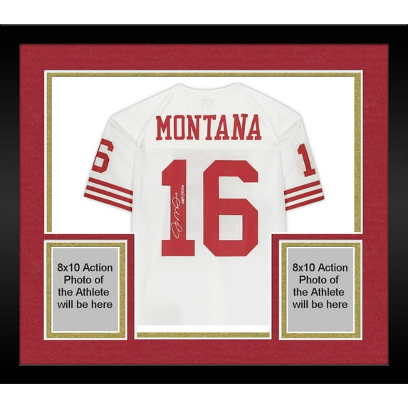 Framed Joe Montana San Francisco 49ers Autographed White Mitchell & Ness Authentic Jersey with "HOF 2000" Inscription - Fanatics Authentic Certified