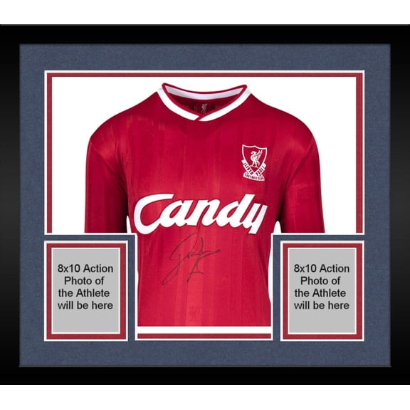 Framed John Barnes Liverpool F.C. Autographed 1988-1989 Candy Jersey - ICONS - Fanatics Authentic Certified