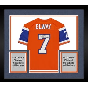 Framed John Elway Denver Broncos Autographed Mitchell & Ness Orange Replica Jersey with "Captain Comeback" Inscription - Fanatics Authentic Certified