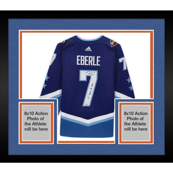 Framed Jordan Eberle Autographed 2022 NHL All-Star Game Blue Adidas Authentic Jersey with "1st Kraken All-Star" Inscription - Fanatics Authentic Certified