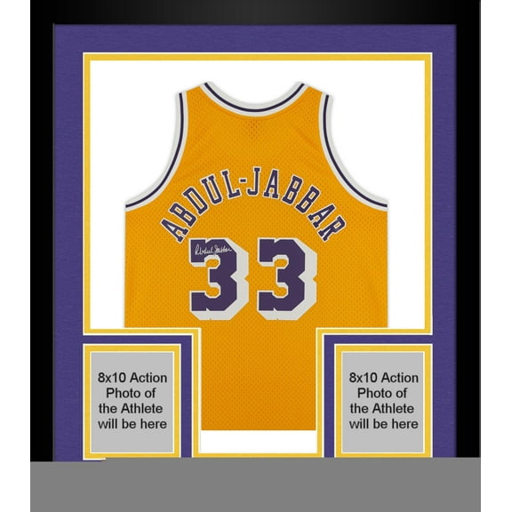 Framed Kareem Abdul-Jabbar Los Angeles Lakers Autographed Mitchell & Ness Gold 198-85 Swingman Jersey - Fanatics Authentic Certified