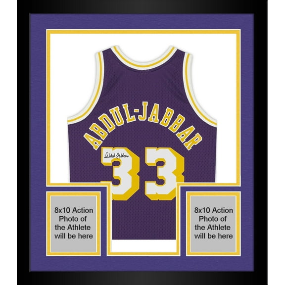Framed Kareem Abdul-Jabbar Los Angeles Lakers Autographed Mitchell and Ness Purple 1983-84 Swingman Jersey - Fanatics Authentic Certified